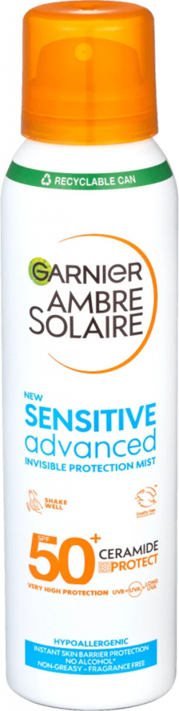 Garnier Ambre Solaire Sensitive Advanced opaľovacia hmla v spreji SPF 50+ 150 ml