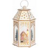 Lampáš MagicHome Vianoce, Drevená dedinka, 9x LED, teplá biela, 16,5x14x30 cm