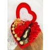 Darček pre ženy - Flower box srdce glitter
