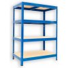 Kovový regál Biedrax 35 x 75 x 90 cm, modrý - 4 police MDF