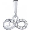Silvego Prívesok infinity so srdiečkom Cher z bieleho zlata s Brilliance Zirconia PRGPNP0005PGW