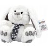 Teddies Zajíc/Zajíček sedící se šátkem bílý 30 cm
