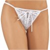 Dámske tanga nohavičky String with zip White OS - Veľkosť univerzálna