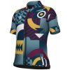 ALÉ Cyklistický dres s krátkym rukávom - KID GAMES - fialová/tyrkysová/žltá