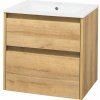 Mereo Opto, kúpeľňová skrinka s keramickým umývadlom 61cm, dub Riviera CN920