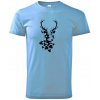 Jeleň z listov - Klasické pánske tričko vyššej gramáže - M ( Svetlomodrá )