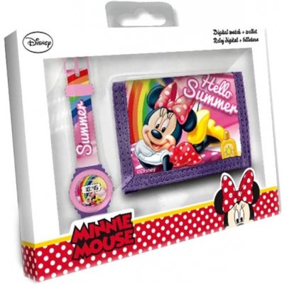 Euroswan Dárkový set hodinky a peňaženka Minnie Mouse Summer