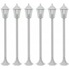 Zahradní sloupové lampy 6 ks E27 110 cm hliníkové bílé Bílá 44215