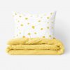 Goldea krepové posteľné obliečky duo - púpavy so žltou 140 x 220 a 70 x 90 cm