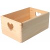 ČistéDrevo prírodný drevený box so srdiečkami 30 x 20 x 13 cm