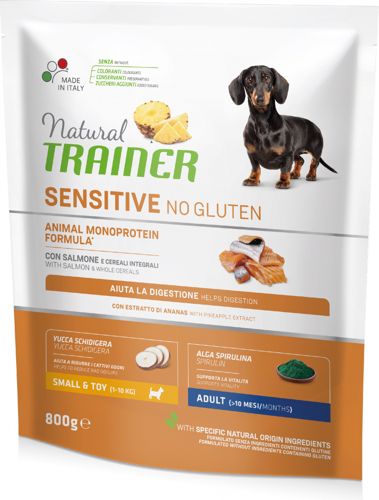 Natural Trainer Sensitive No glutén Adult Mini losos 0,8 kg