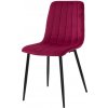 Zamatová jedálenská stolička BELT cyklamenová - čierne nohy