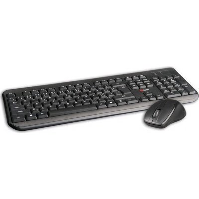 C-TECH klávesnica a myš WLKMC-01, USB, čierna, bezdrôtová, CZ+SK