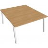 Hobis Pracovný stôl UNI A, 140x75,5x160 cm, dub/biela