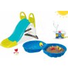 Smoby set šmykľavka Toboggan KS s dĺžkou 150 cm a pieskovisko Mušľa s vodotryskom Slon 310269-19