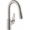 Hansgrohe Focus M42 - Drezová batéria M429-H180 s výsuvnou spŕškou, vzhľad nehrdzavejúcej ocele - 71801800