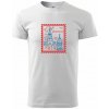 Moskva známka jednoduchá - Klasické pánske tričko - XL ( Biela )