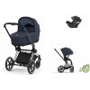 Cybex Platinum CYBEX Priam Conscious Collection Travel Set + Aton B2 i-Size dark navy 2022 chrome with black details