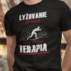 Tričko s potlačou Lyžovanie je moja terapia Pánsky Čierna S