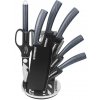 Herzberg 8-dielna súprava nožov s akrylovým stojanom - Carbon