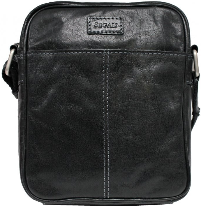 Segali pánska kožená taška cez rameno SG-27018 čierna