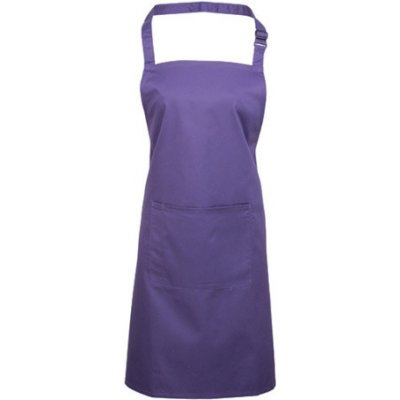 Premier Workwear Pracovná zástera za krk s vreckom PR154 Purple Pantone 269 72 x 86 cm