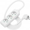 AlzaPower predlžovací prívod 230 V 3 zásuvky 2 m biely APW-LV-B20C1W