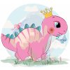 ZUTY Maľovanie podľa čísel - RUŽOVÝ DINOSAURUS Rámovanie: vypnuté plátno na rám, Rozmer: 80x100 cm