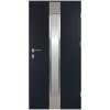 Vchodové dvere Neptun, 90 P, rozmer vrátane zárubne: 1000 × 2070 mm, oceľ, pravé, antracit, presklené, Z70947