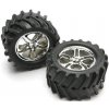 Traxxas kolo 3.8 disk Split Spoke H14 stříbrný pneu Maxx Chevron pár