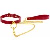 Taboom Bondage in Luxury O-Ring Collar and Chain Leash Red