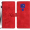 Motorola Moto G9 / G9 Play / E7 Plus so vzorom kvetinového motýľa červená farba