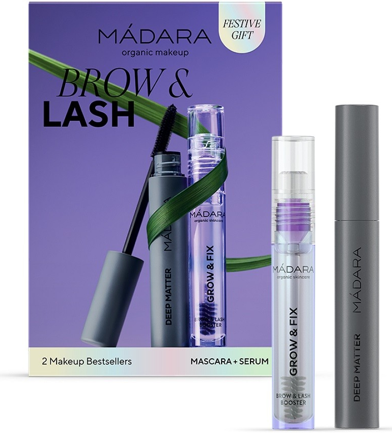 Mádara Brow & Lash rastové sérum na mihalnice a obočie 4,25 ml + objemová riasenka 6 ml