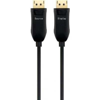 PremiumCord Optický DisplayPort 1.3/1.4 přípojný kabel M/M, zlacené konekt. 30m