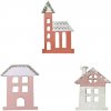 Drevený domček nalepovací 4,5 cm / mix 3 ks