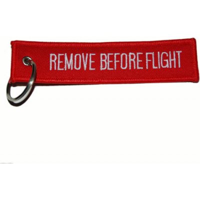 Prívesok na kľúče Fostex Remove before flight červený biely