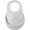 Podbradník pre deti Silicone Bib Light Mist Beaba z mäkkého silikónu a gombíkmi šedý od 0 mes