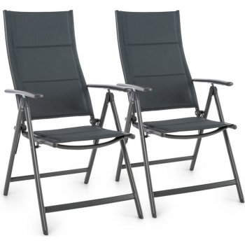 Blumfeldt Stylo Noble Grey, sivá, záhradná stolička, skladacia stolička, sada 2 kusov, hliník (GDM5-Stylo-NobleGS)