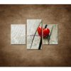 Červené srdiečko - 3dielny 90x60cm