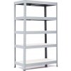 Policový regál Trestles RH 1500x800x450, nosnosť 1750 kg, 5 políc bielych Farba: sivá
