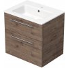 INTEDOOR Kúpeľ.skriňa+umývadlo BEE, úchyt chróm, 2 zás., š. 61cm, dub Wellingt.