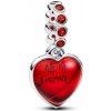 Pandora Dvojitý visiaci prívesok Červené srdce Moments 794429C01