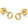 Brilio Minimalistické zlaté náušnice 2v1 Krúžky 14/195.561/18