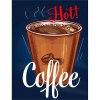 Ceduľa Restaurant Menu - Hot Coffee Vintage style 30cm x 20cm Plechová tabuľa