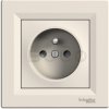 Schneider Electric Asfora Zásuvka 230V s detskými clonkami, krémová
