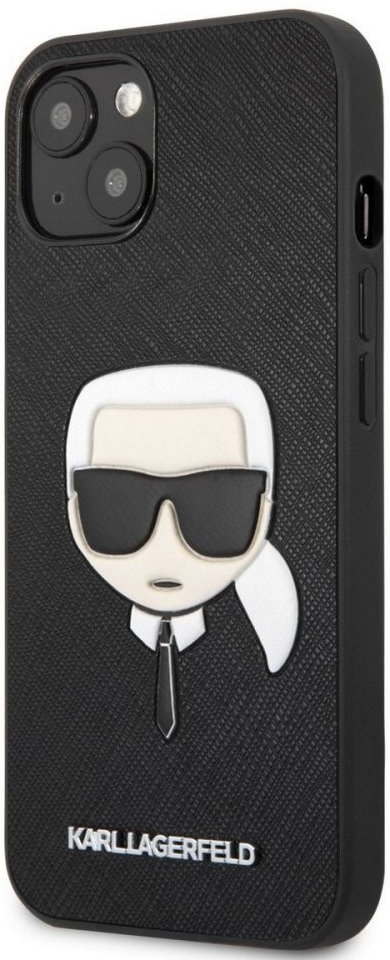 Púzdro Karl Lagerfeld Saffiano Karl Head na Apple iPhone 13 čierne