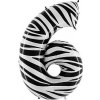 Nafukovací balónik číslo 6 zebra 102cm extra veľký - Grabo