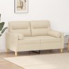 vidaXL 2-miestna pohovka s vankúšikmi krémová 120 cm látka 3200815