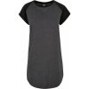 Ladies Contrast Raglan Tee Dress - charcoal/black XL