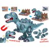Dinosaurus T-REX, 28cm, magnický, doplnky